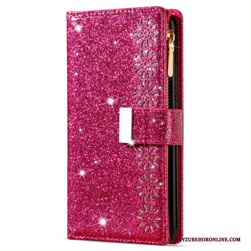 Lederhüllen Samsung Galaxy S26 Handyhülle Pailletten-geldbörse