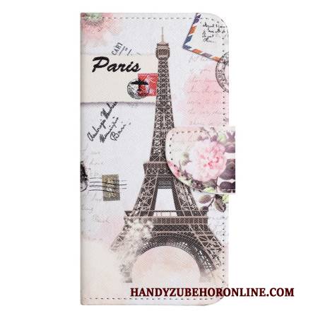 Lederhüllen Samsung Galaxy S26 Handyhülle Vintage-eiffelturm