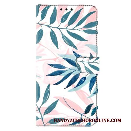 Lederhüllen Samsung Galaxy S26 Plus Handyhülle Aquarellblätter