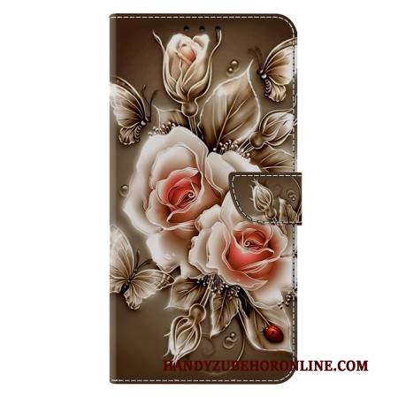 Lederhüllen Samsung Galaxy S26 Plus Handyhülle Braune Rosen