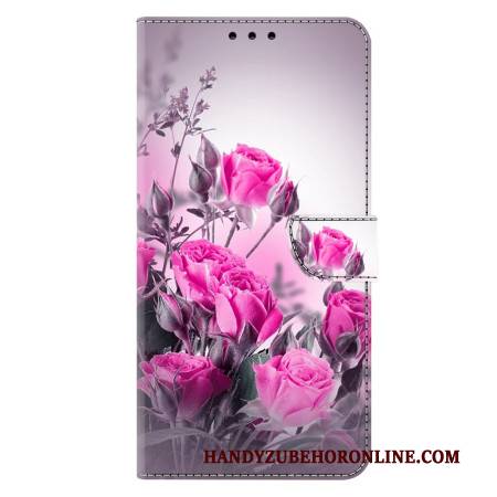Lederhüllen Samsung Galaxy S26 Plus Handyhülle Lila Blumen