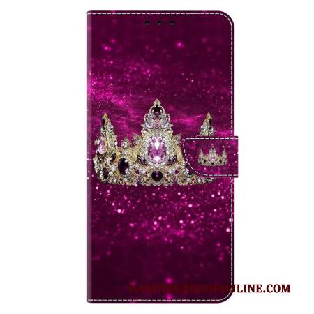 Lederhüllen Samsung Galaxy S26 Plus Handyhülle Lila Diamantkrone