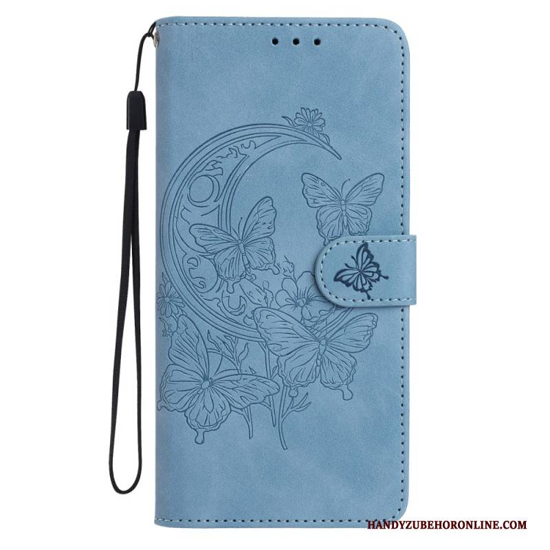 Lederhüllen Samsung Galaxy S26 Plus Handyhülle Schmetterlings- Und Blumenmotiv