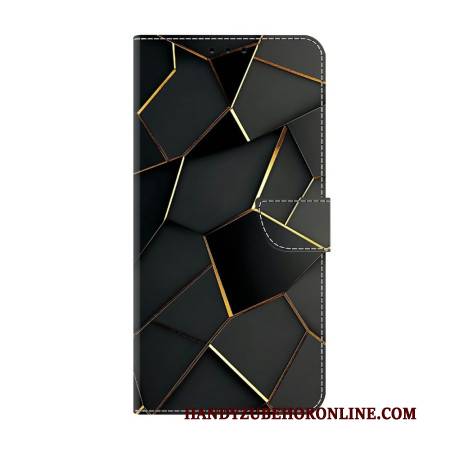 Lederhüllen Samsung Galaxy S26 Plus Handyhülle Schwarz-gold-muster