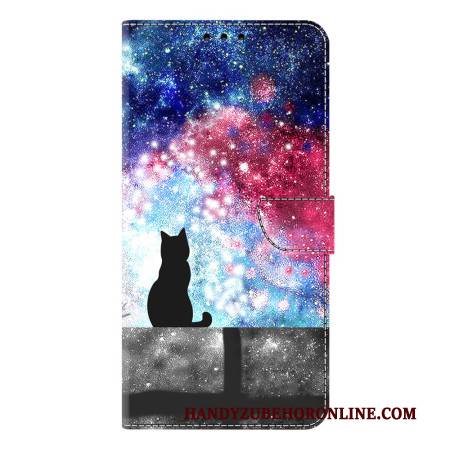 Lederhüllen Samsung Galaxy S26 Plus Katze Im Sternenhimmel