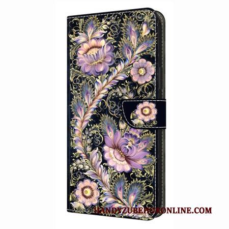 Lederhüllen Samsung Galaxy S26 Plus Vintage-goldnadelmuster