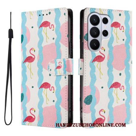 Lederhüllen Samsung Galaxy S26 Ultra Flamingos