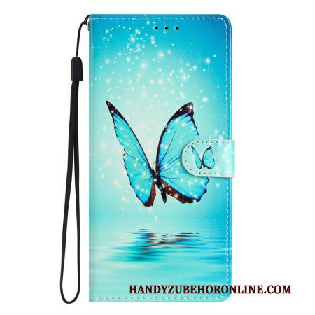 Lederhüllen Samsung Galaxy S26 Ultra Handyhülle Blauer Schmetterling Auf Dem Wasser