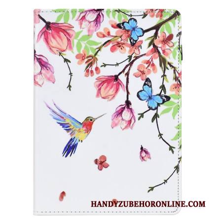 Lederhüllen Samsung Galaxy Tab S11 Bunte Blumen Und Vögel