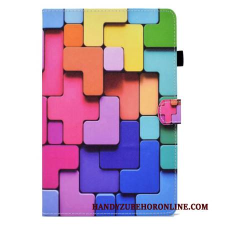 Lederhüllen Samsung Galaxy Tab S11 Handyhülle Bunte Quadrate