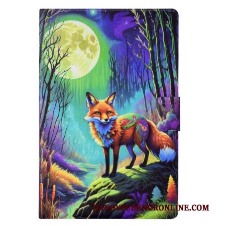 Lederhüllen Samsung Galaxy Tab S11 Handyhülle Fuchs Im Mondlicht