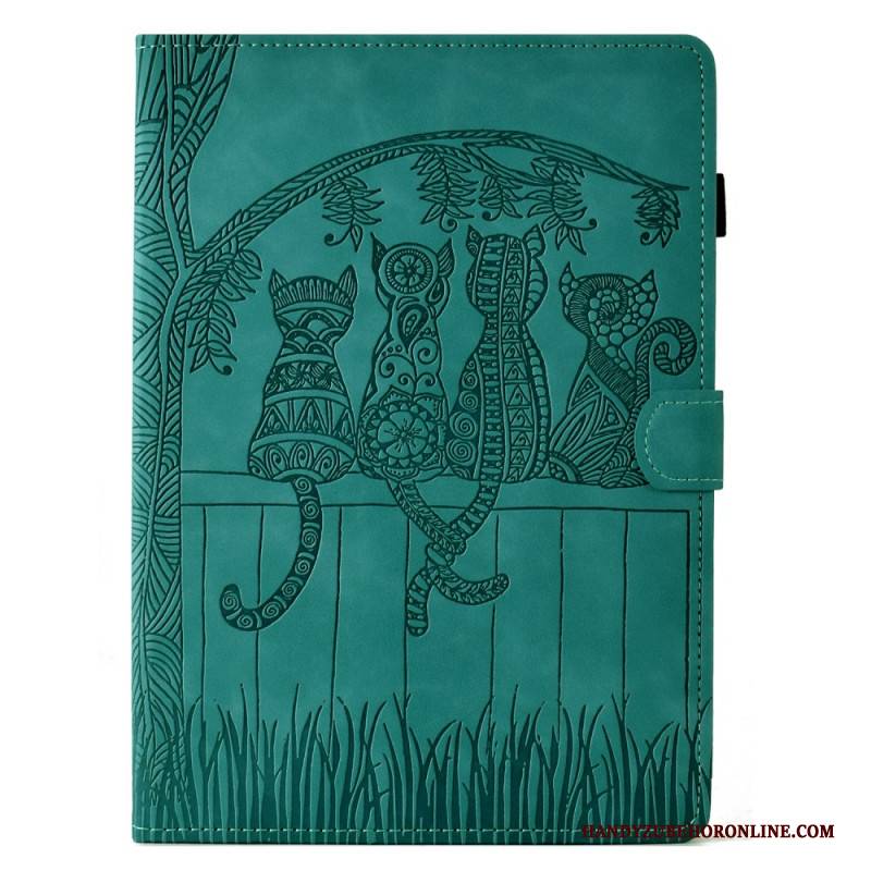 Lederhüllen Samsung Galaxy Tab S11 Handyhülle Katzenmotiv In Wildlederoptik