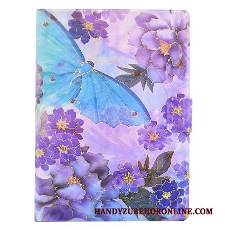 Lederhüllen Samsung Galaxy Tab S11 Handyhülle Pfingstrosen Und Schmetterlinge