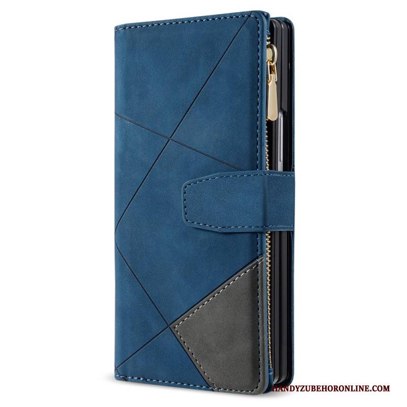 Lederhüllen Samsung Galaxy Z Fold 7 Zweifarbige Brieftasche