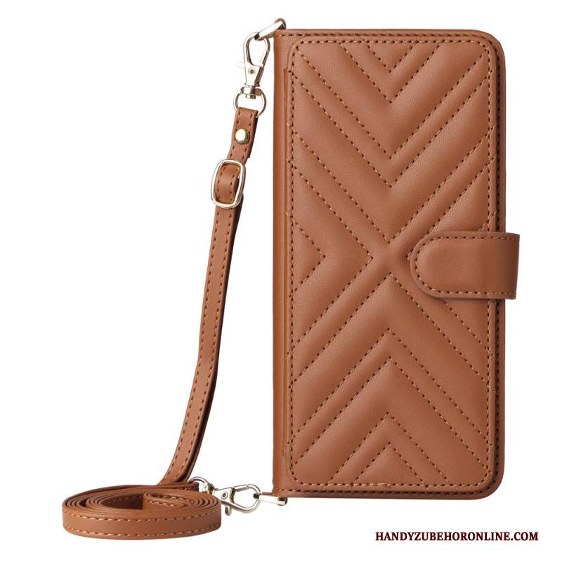 Lederhüllen Sony Xperia 1 Vii Handyhülle Gesteppt Mit Riemen Und Schulterriemen