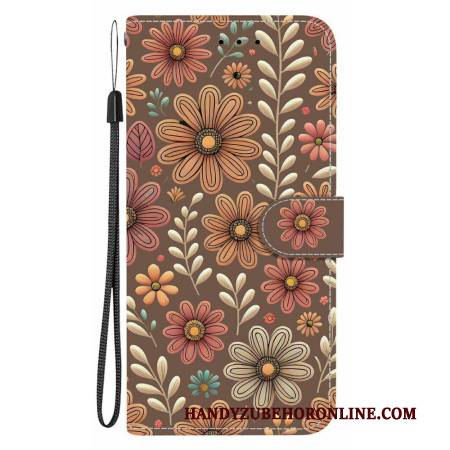 Lederhüllen Sony Xperia 10 Vii Blumenmuster