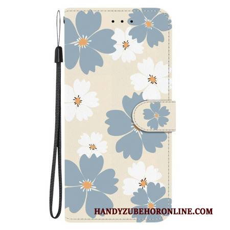 Lederhüllen Sony Xperia 10 Vii Handyhülle Blaue Gänseblümchen