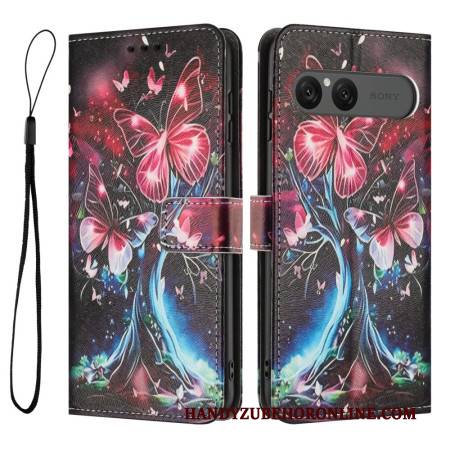 Lederhüllen Sony Xperia 10 Vii Handyhülle Libellenbaum