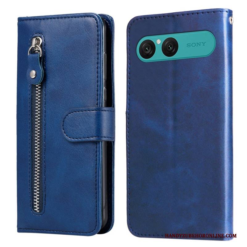 Lederhüllen Sony Xperia 10 Vii Reißverschlussfach