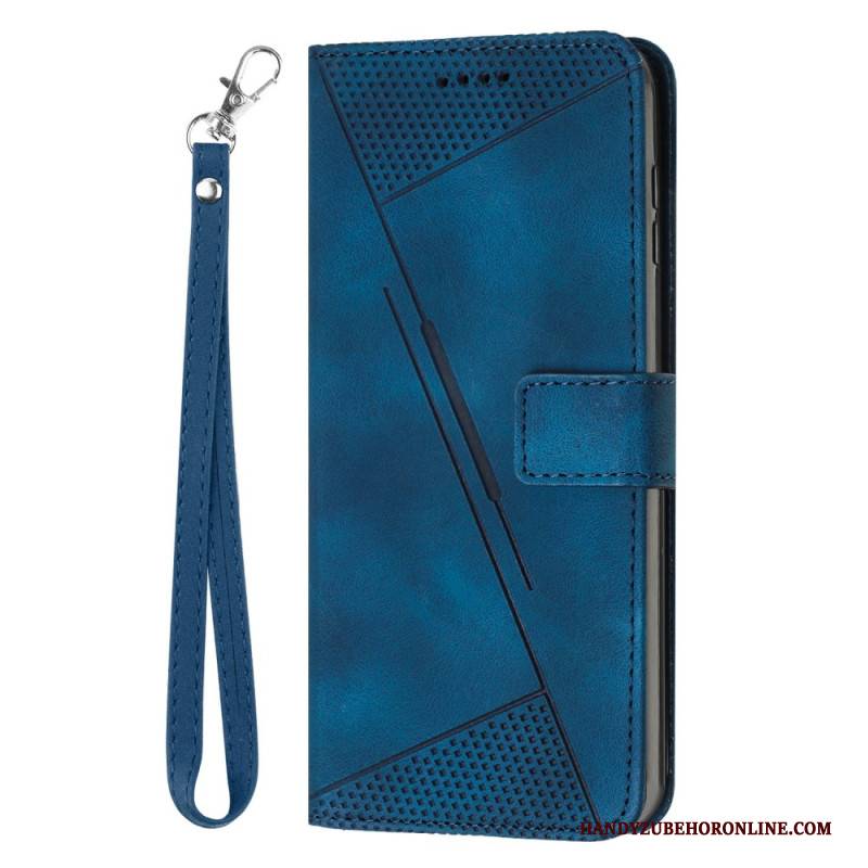 Lederhüllen Vivo V40 5g Riemen Mit Dreiecksmuster