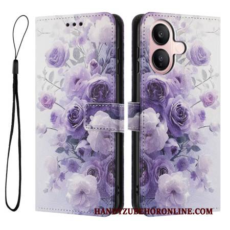 Lederhüllen Vivo V60 Lite Lila Rosen