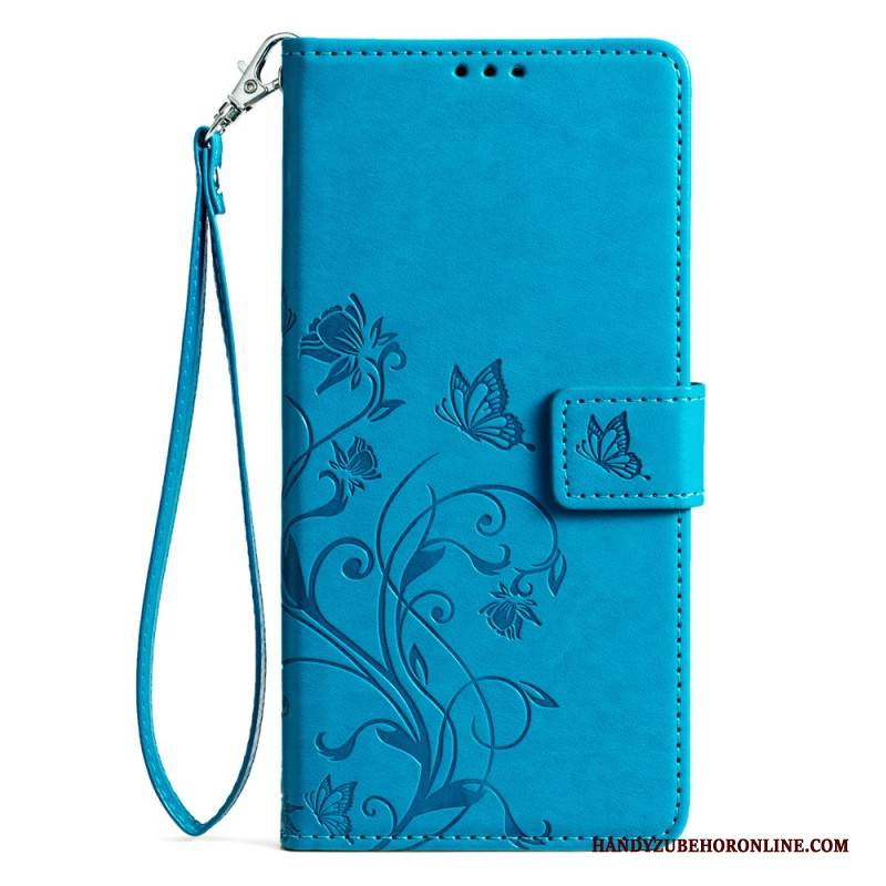 Lederhüllen Vivo X100 Pro Blumenmuster-tragegurt
