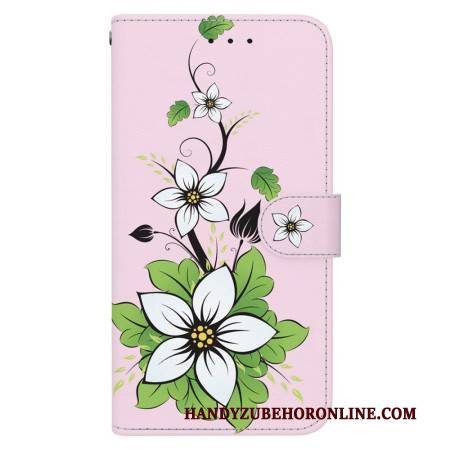 Lederhüllen Xiaomi 15 Handyhülle Lilienmotiv