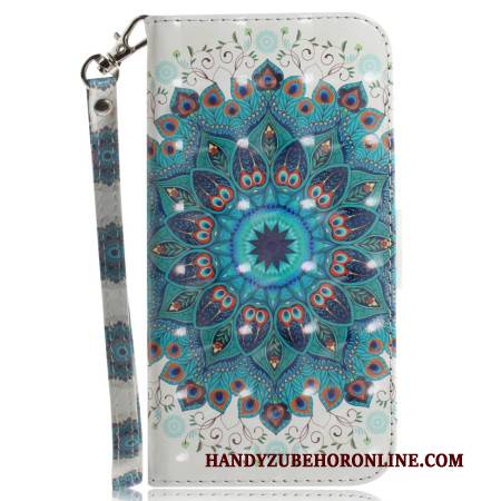 Lederhüllen Xiaomi 15 Handyhülle Mandala-lanyard (grün)