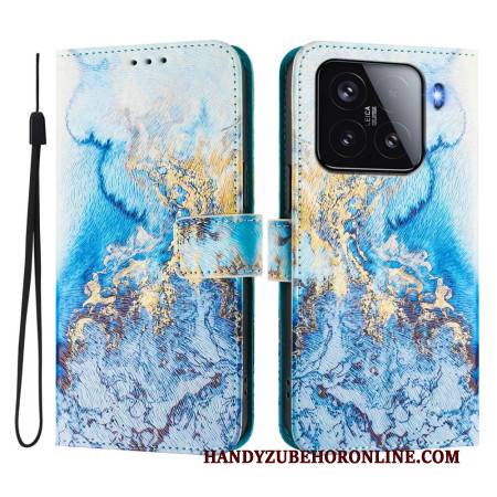 Lederhüllen Xiaomi 15 Ozeanmarmor-motiv