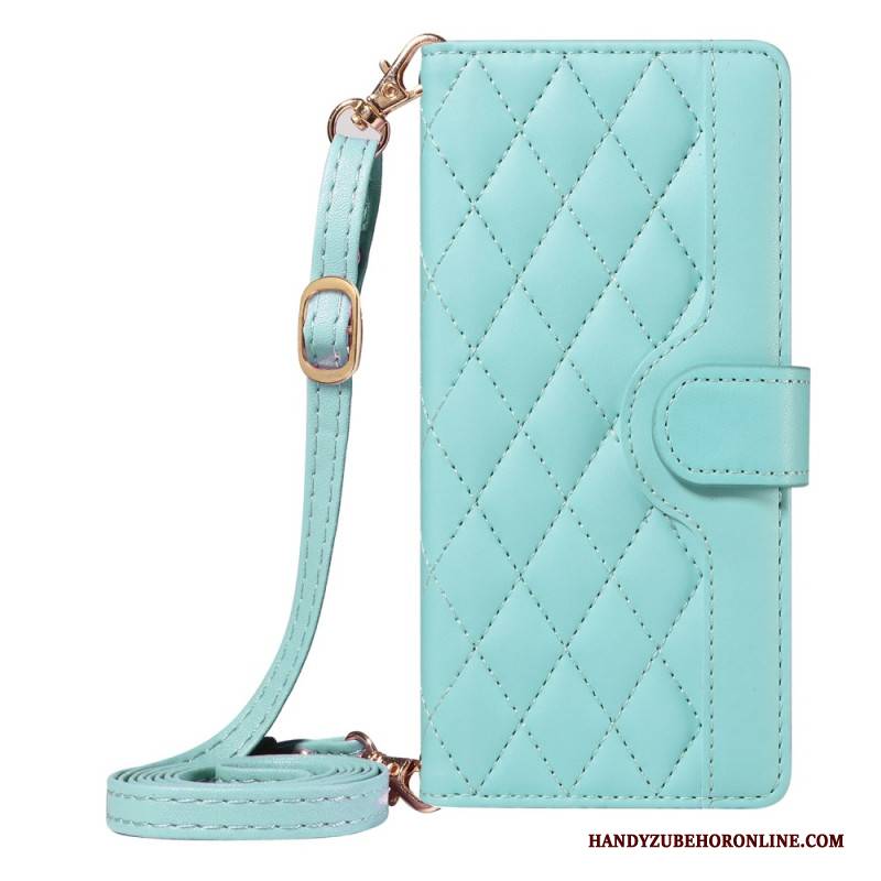 Lederhüllen Xiaomi 15 Pro Gesteppt Mit Tragegurt Und Schulterriemen