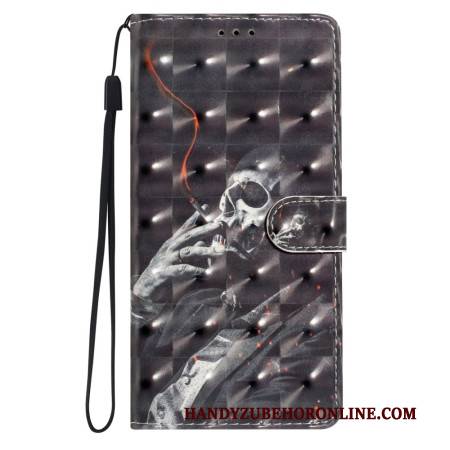 Lederhüllen Xiaomi 15 Pro Handyhülle 3d-rauchendes Skelett
