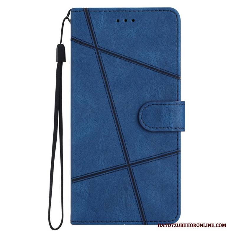 Lederhüllen Xiaomi 15 Pro Handyhülle Linien Und Streifen Mit Riemen