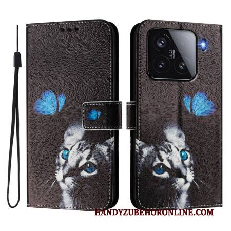 Lederhüllen Xiaomi 15 Schmetterling Und Katze