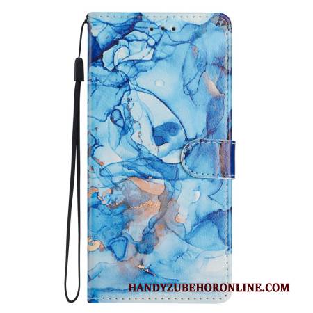 Lederhüllen Xiaomi 15t Handyhülle Blauer Marmor