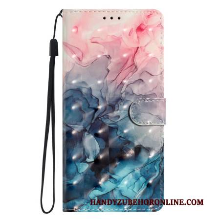 Lederhüllen Xiaomi 15t Pro Handyhülle Rosa-blauer Marmor