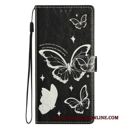 Lederhüllen Xiaomi 15t Pro Schwarz-weiße Schmetterlinge