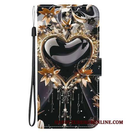 Lederhüllen Xiaomi 15t Schwarz-goldenes Herz