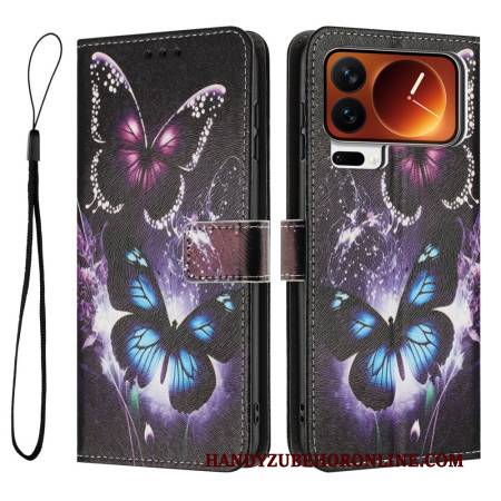 Lederhüllen Xiaomi 17 Pro Handyhülle Zwei Schmetterlinge