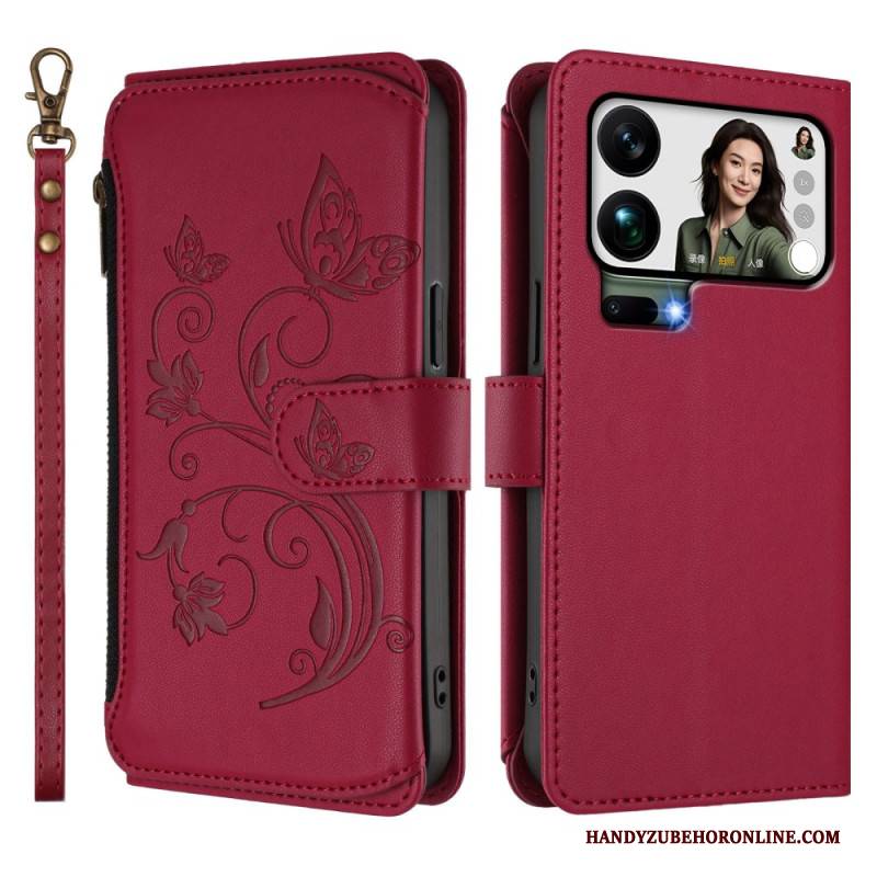 Lederhüllen Xiaomi 17 Pro Max Handyhülle Geldbörse Mit Blumenmuster