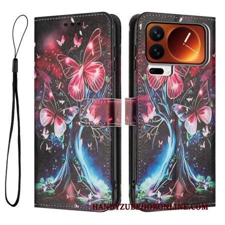 Lederhüllen Xiaomi 17 Pro Max Handyhülle Schmetterlingsbaum