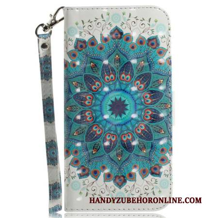 Lederhüllen Xiaomi Redmi Note 14 4g Grünes Mandala Mit Riemen