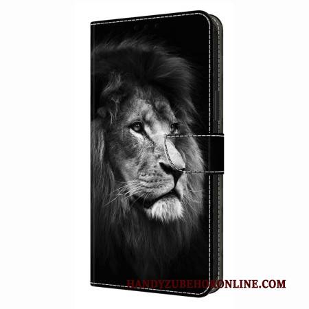 Lederhüllen Xiaomi Redmi Note 14 4g Handyhülle Löwenmuster