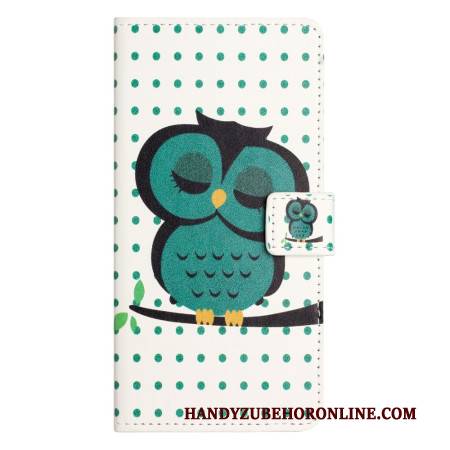 Lederhüllen Xiaomi Redmi Note 14 4g Handyhülle Schlafend Eule