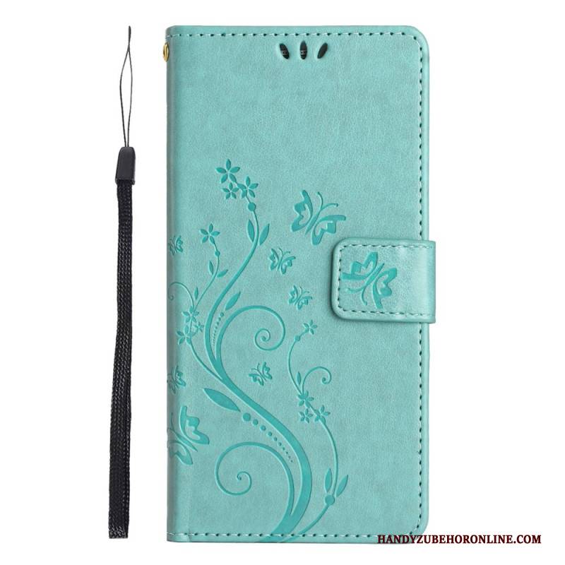 Lederhüllen Xiaomi Redmi Note 14 5g Handyhülle Blumen Und Schmetterlinge