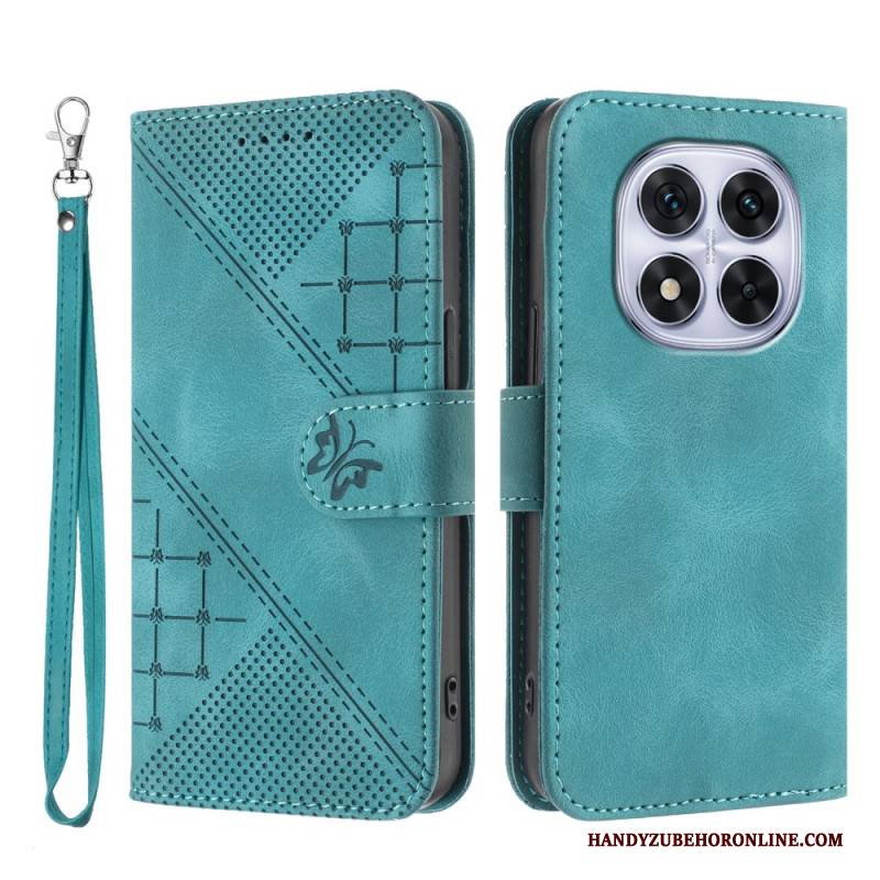 Lederhüllen Xiaomi Redmi Note 14 Pro 4g Geometrisches Muster Mit Riemen