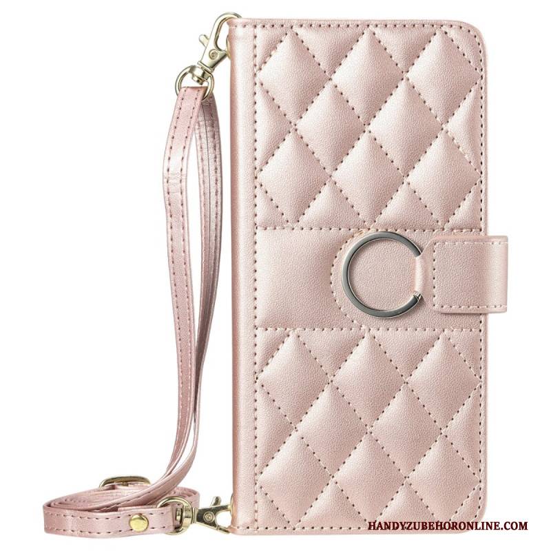 Lederhüllen Xiaomi Redmi Note 14 Pro 4g Gesteppt Mit Riemen Und Schulterriemen