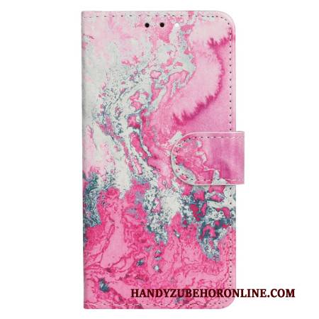 Lederhüllen Xiaomi Redmi Note 14 Pro 4g Handyhülle Rosa Marmor