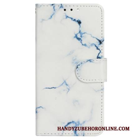 Lederhüllen Xiaomi Redmi Note 14 Pro 4g Handyhülle Weißes Marmormuster
