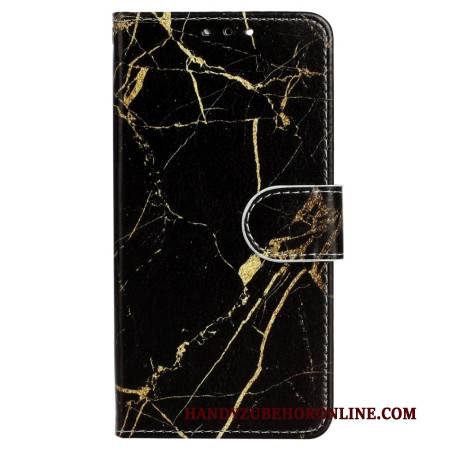 Lederhüllen Xiaomi Redmi Note 14 Pro 4g Schwarzer Und Goldener Marmor