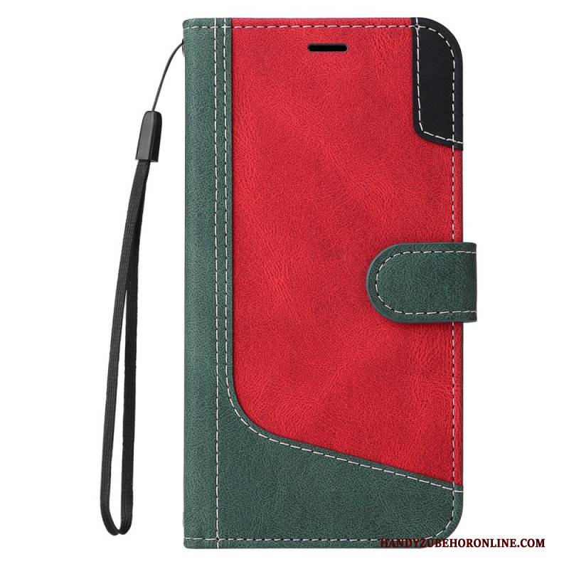 Lederhüllen Xiaomi Redmi Note 14 Pro 5g Dreifarbiger Riemen